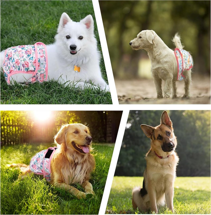 ZINGTERRA 3Pack Reusable Dog Diapers Female,Washable Diaper for Doggie,Highly Absorbent Dog Diaper,Adjustable Leakproof Puppy Girl Dog Diapers for Heat,Incontinence,Period Doggy Nappies S - Image 2