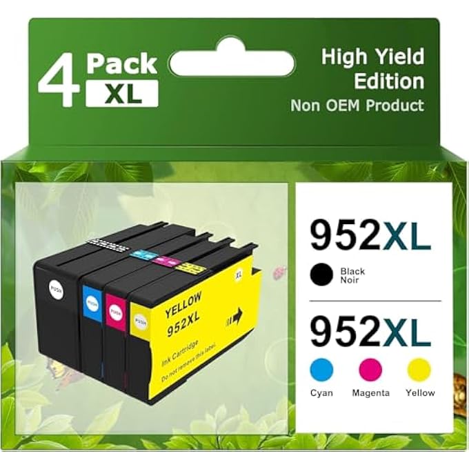 952 XL INK CARTRIDGES FOR HP PRINTERS REPLACEMENT FOR HP 952XL INK CARTRIDGES COMBO PACK FOR HP 952 952XL USE WITH HP OFFICEJET PRO 8710 7740 8720 8715 8210 8703 OFFICEJET 8702 PRINTERS(4 PACK) - Image 2