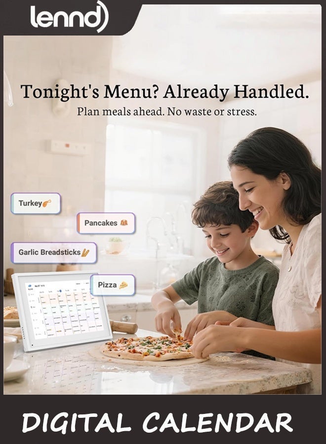 LENND 10.1 Inch Digital Calendar - Chore Chart, Meal Planner, Rewards System, Photo Display, Smart Electronic Calendar Touchscreen Interactive Display for Family Schedules Seamless Scheduling White - Image 5