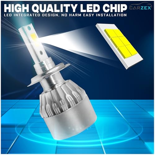CARZEX® H7 LED Headlight Bulbs 36W 3800LM, 6000K Pure White Plug & Play LED Conversion Kit for Cars, High Brightness, Easy Installation, Long Life, Universal Fit – Set of 2 - Image 2