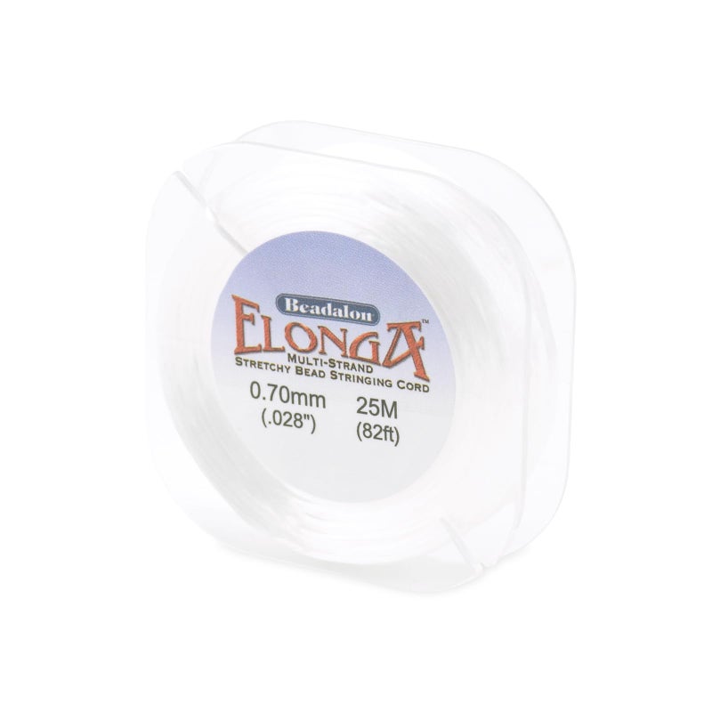 Beadalon Elonga Stretch Cord 07 mm 0028 in White 25 m 82 ft