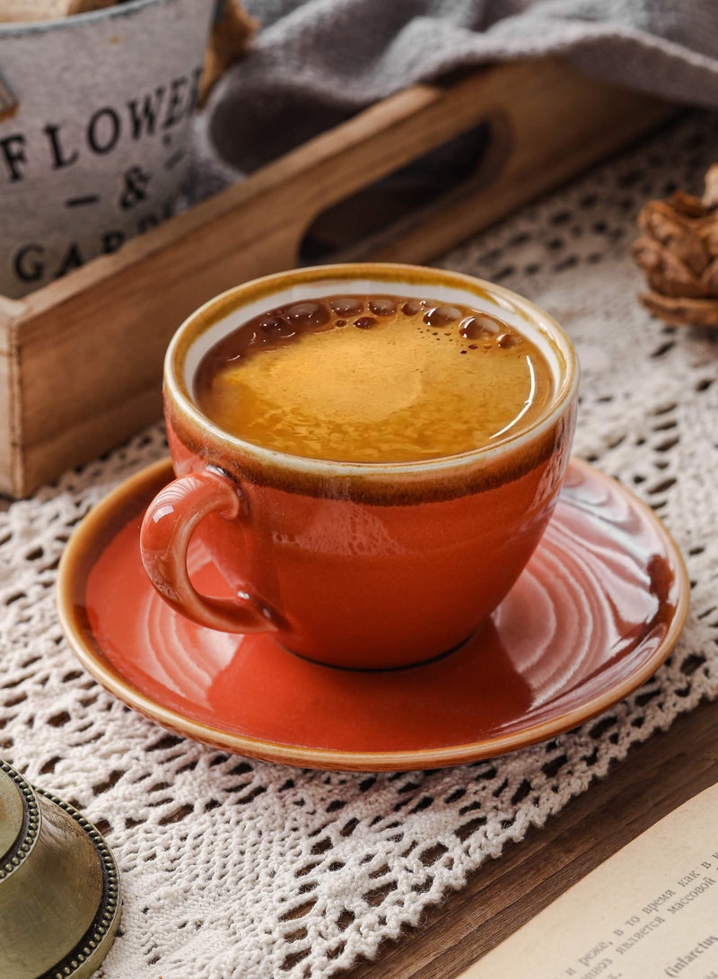 Shuer Ceramic coffee cup, Latte coffee cup，Cappuccino coffee cup，Cup and Saucer Set Suitable for Home Office Restaurant Gifts Garden Party Home Afternoon Tea Set Ceramic Milk Tea Cup Water Cup - Image 1