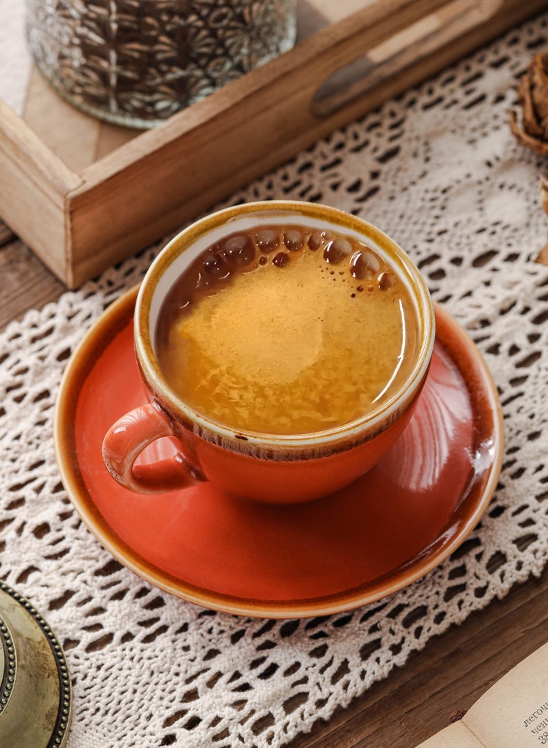 Shuer Ceramic coffee cup, Latte coffee cup，Cappuccino coffee cup，Cup and Saucer Set Suitable for Home Office Restaurant Gifts Garden Party Home Afternoon Tea Set Ceramic Milk Tea Cup Water Cup - Image 3