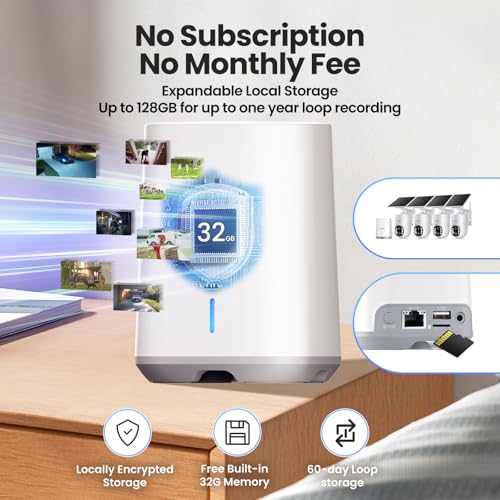 SOLIOM- 5MP Security Cameras Wireless Outdoor, No Subscription & Solar Powered,4-Cam Pack Cameras for Home Security with 360° Auto Motion Tracking, 3K Color Night Vision,5G & 2.4G Router Compatible - Image 3