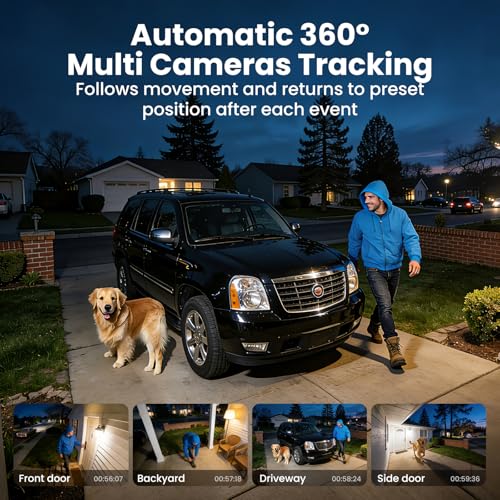 SOLIOM- 5MP Security Cameras Wireless Outdoor, No Subscription & Solar Powered,4-Cam Pack Cameras for Home Security with 360° Auto Motion Tracking, 3K Color Night Vision,5G & 2.4G Router Compatible - Image 4