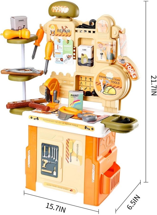 Ixora Kids Tool Bench, Toddler Tool Set with Realistic Toy Tools, Kids Workbench with 53 Pcs Accessories, Pretend Play Tool Kit & Learning Gift for Boys and Girls Ages 3 4 5 - Image 3
