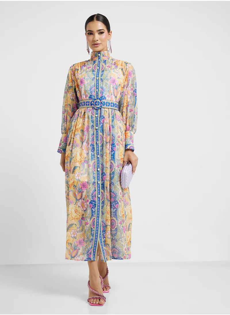 Khizana Abstract Print Dress