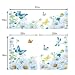 TQFZP Spring Watercolor Flowers Kitchen Curtains Short and Valance Set Daisies Butterflies Wildflowers Blue Fabric Curtain Drapes Cafe Curtains Valance for Home Decor - Image 2