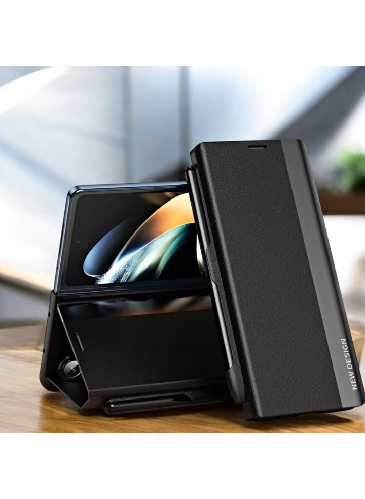 جراب جلدي فاخر مع ستاند وقلم سامسونج Z FOLD 7  ضد الماء وحماية كاملة - Image 5