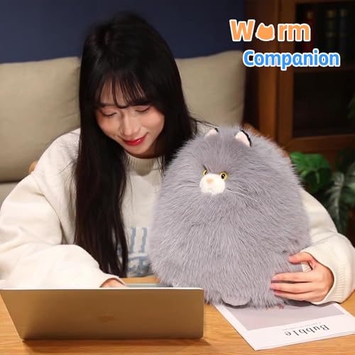 PEACH CAT Fat Cat Stuffed Animal 118 Big Kitten Plushies Cute Plush Toys Birthday Gifts for Kids Grey - Image 5