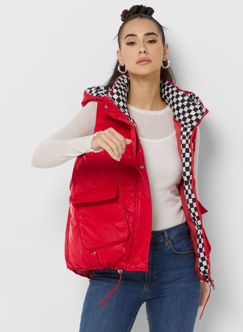 Urban Minx Urban Minx Hoodie Padded Vest Jacket