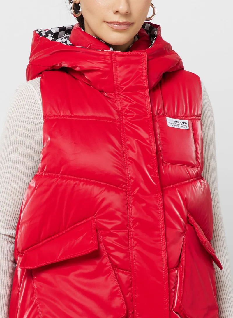 Urban Minx Urban Minx Hoodie Padded Vest Jacket