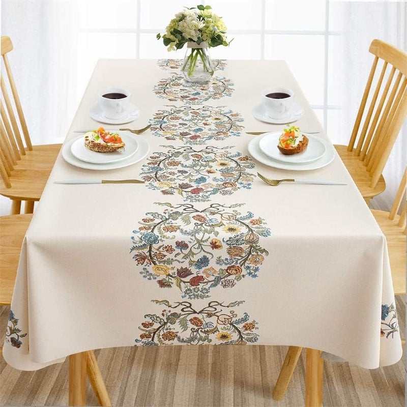 Tablecloth – NT-3402 Coffee, 140x140cm Square, Waterproof, Oil-Proof, for Dining Table