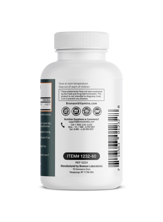 Bronson Vitamin B1 Extra Strength 500 MG High Potency Non-GMO, 60 Capsules - Image 5