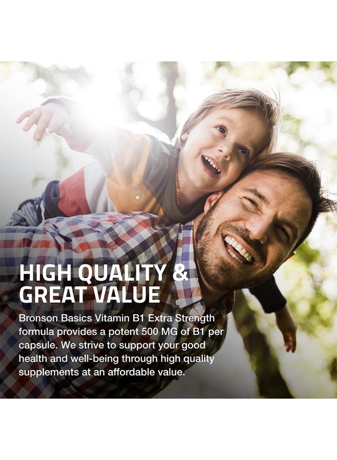Bronson Vitamin B1 Extra Strength 500 MG High Potency Non-GMO, 60 Capsules - Image 4