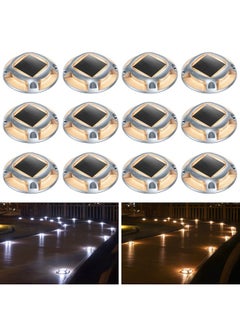 AGPtek AGPTEK Solar Driveway Lights Outdoor 12 Pack, Solar Deck Lights 2 Color Modes Dock Lights Waterproof Driveway Markers Step Lights for Sidewalk Stair Garden Pathway Walkway Yard(Warm White/Cool White)  - Image 1