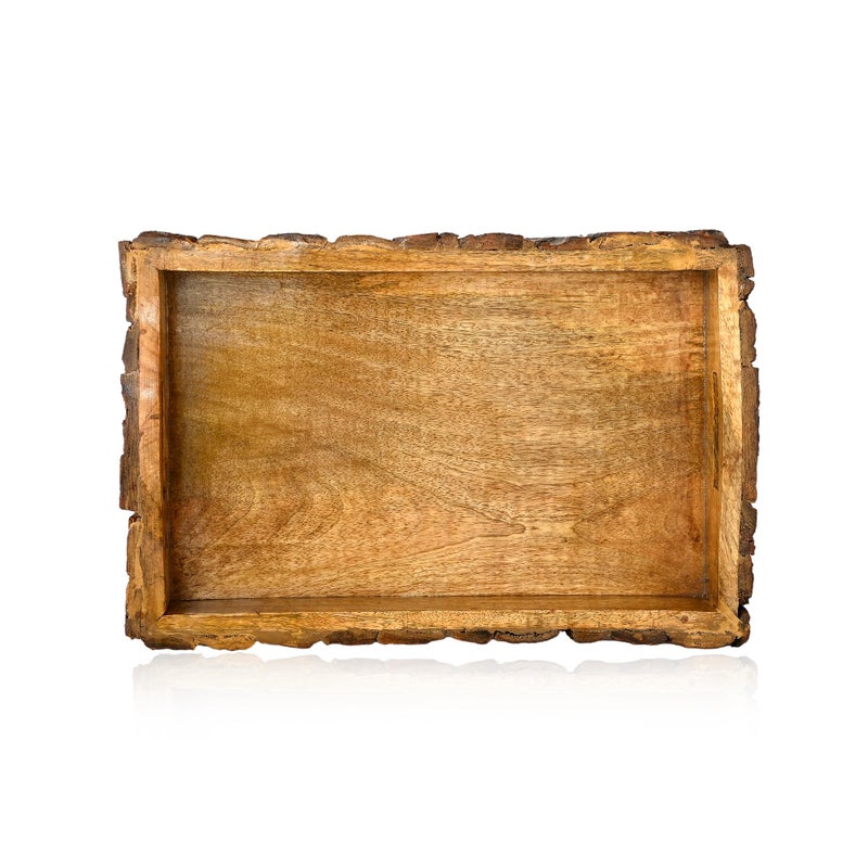 Natriel Handmade Wooden Tray | Serving Tray | Decorative Serveware for Home | Natural Handicraft Design Luxury and Premium Wooden Decorative Trays (Design-03) - Image 2