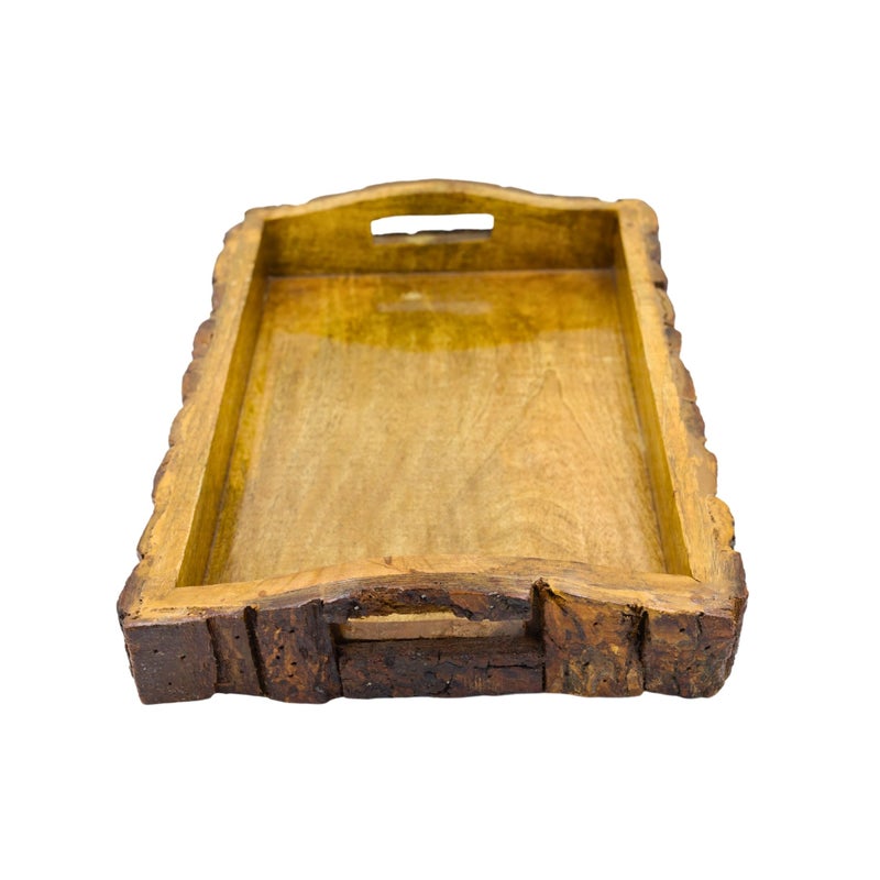 Natriel Handmade Wooden Tray | Serving Tray | Decorative Serveware for Home | Natural Handicraft Design Luxury and Premium Wooden Decorative Trays (Design-03) - Image 3