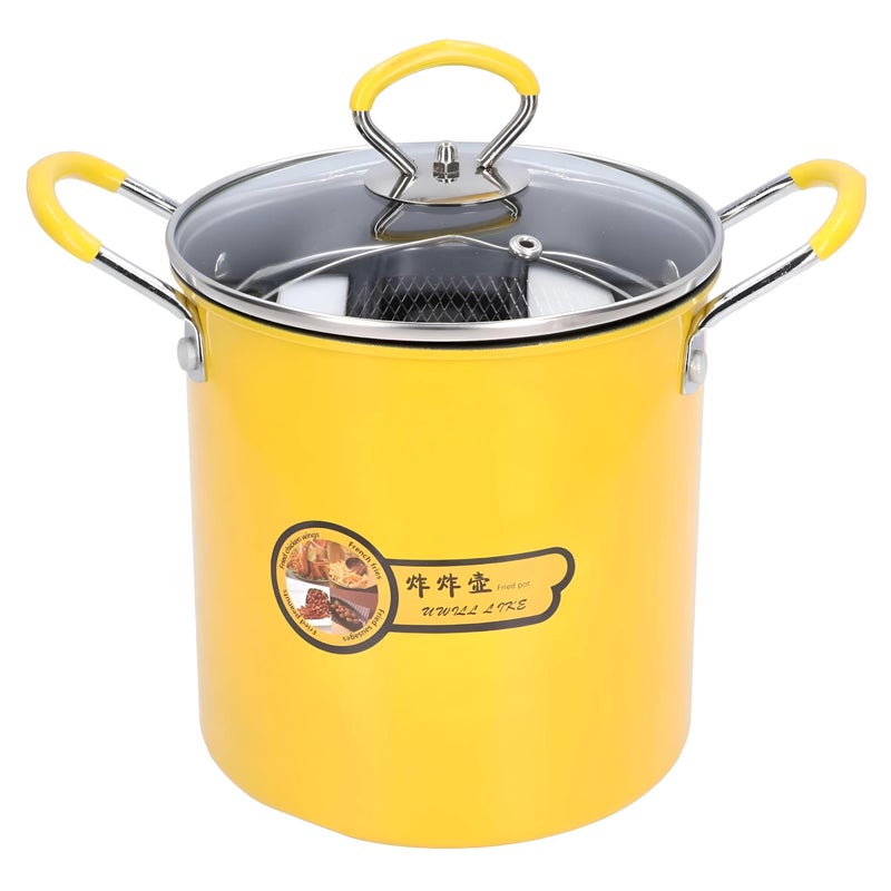 Deep Fryer - Unique Duck Shaped 3L Stainless Steel Pot with Frying Basket and Clear Glass Lid, Heat Proof Design, Sturdy Stainless Steel Handle for Comfort, Ideal for Healthy and Crispy Fried Meals Da - Image 1