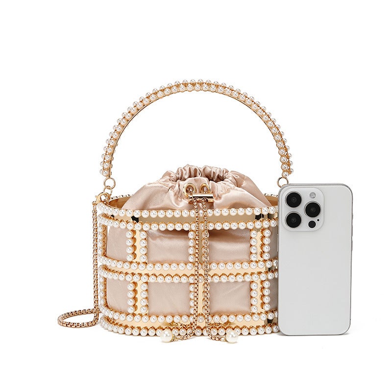 Pearl Handbag Women'S Bag 2026 Fashion Chain Birdcage Single Compartment Crossbody Evening Bag - Image 3