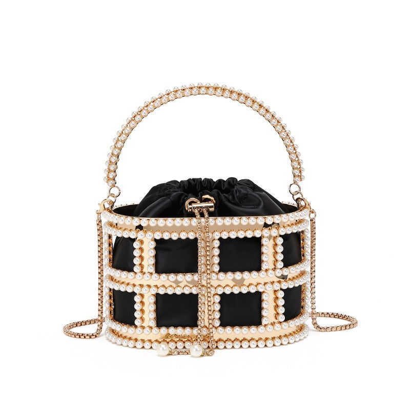 Pearl Handbag Women'S Bag 2026 Fashion Chain Birdcage Single Compartment Crossbody Evening Bag - Image 1