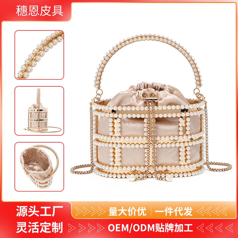 Pearl Handbag Women'S Bag 2026 Fashion Chain Birdcage Single Compartment Crossbody Evening Bag - Image 2