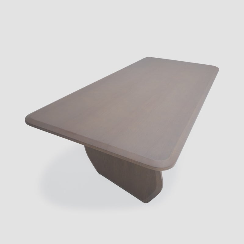 AL HUZAIFA FURNITURE Lorence 4-6 Seat Wooden Dining Table, In Camel Color - Image 2