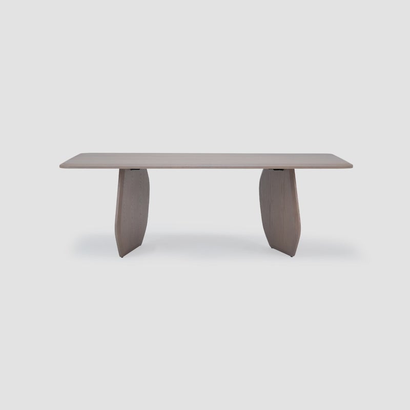 AL HUZAIFA FURNITURE Lorence 4-6 Seat Wooden Dining Table, In Camel Color - Image 1