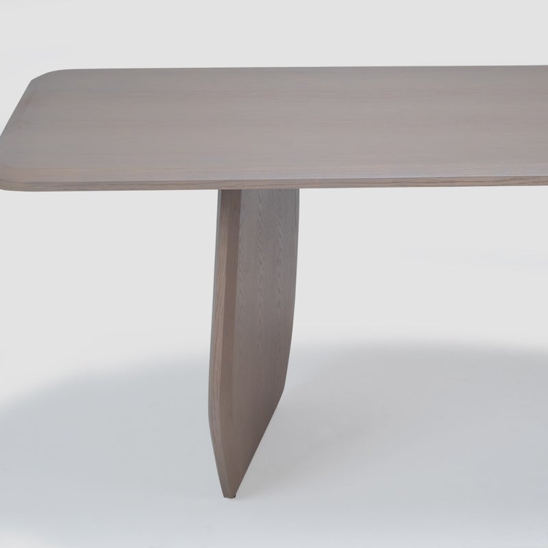 AL HUZAIFA FURNITURE Lorence 4-6 Seat Wooden Dining Table, In Camel Color - Image 4