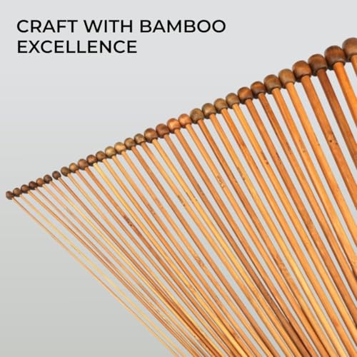 HST H&S 36pcs Bamboo Knitting Needles Set for Beginners and Professionals, Single Pointed with Firm Grip Handles and Storage Pouch - Knitting Accessories - Image 5