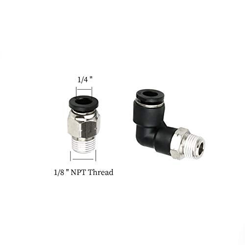 Hamineler 24 PCS Pneumatic Straight Plastic Connectors, 1/8inch NPT Thread 1/4inch Tube OD Pneumatic Elbow and Straight Combination Connect Fittings - Image 2
