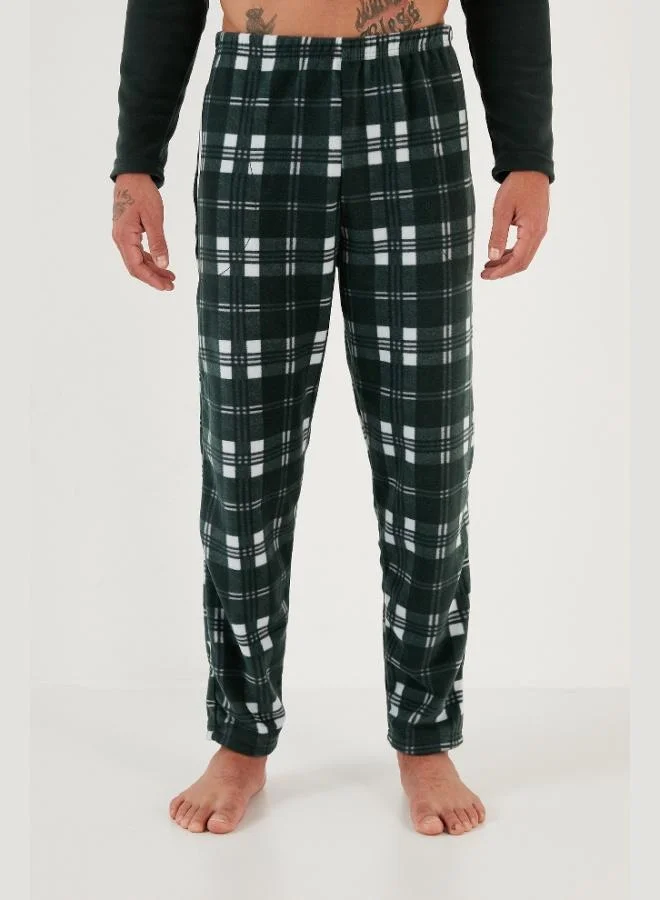 Buratti  Buratti Plaid Regular Fit Buttoned Crew Neck Winter Polar Fleece Pajama Set Men's PAJAMAS SET 60961002 for Men | Best Price UAE