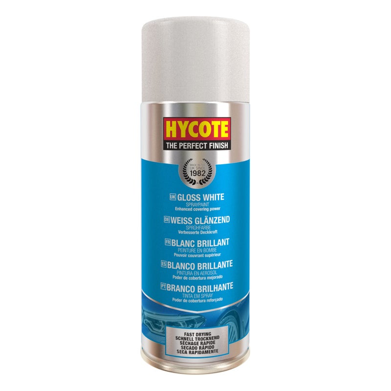 Hycote دهان رذاذ السيارات سريع الجفاف من هايكوت، لامع أبيض 135 أونصة - Image 2