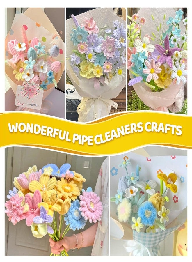 Eppingwin 360 PCS Pipe Cleaners for Flowers, Macaroon Chenille Stems for Crafts, Pipe Cleaners Bulk with Instruction for Tulip, Rose, Lily, Sunflower - Image 3