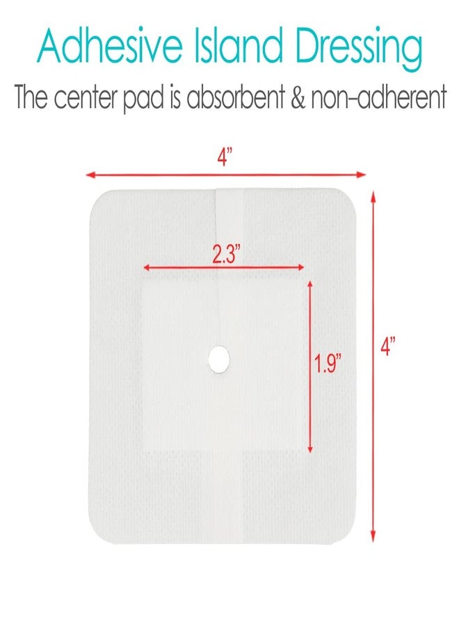 DiaBelt Drain Split Bordered Gauze Island Dressing Pad for Peritoneal Dialysis PD Catheter Stomach Feeding Peg J Tube| Individually Packed| Wound Bandage with Adhesive Border (4 x 4 Inch (Pack of 40 - Image 5