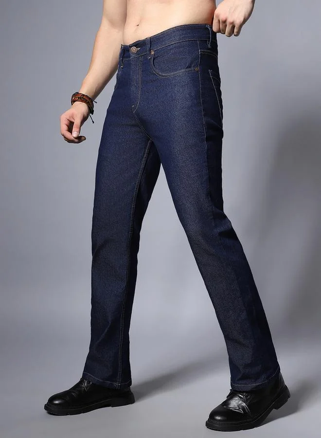 HIGH STAR Mid Rise Plain Regular Fit Jeans by Styli