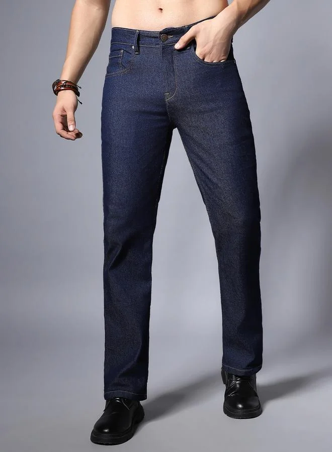 HIGH STAR Mid Rise Plain Regular Fit Jeans by Styli