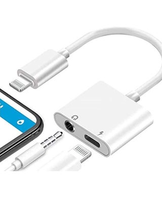 iPhone Headphones Adapter & Splitter, 2 in 1 Dual Lightning Charger Cable Aux Audio Adapter Converter for iPhone 12/11/XS/XR/X/8/7/6/iPad, Support Calling+Charging+Music Control - pzsku/Z0980DF58D660A885B6F6Z/45/_/1704715185/c1454dff-991d-4475-89b2-1560ea3efe52