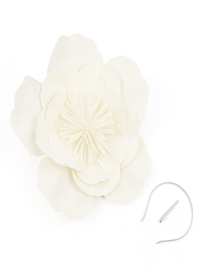 LDFWAY Large Flower Fascinators for Girls Women Tea Party Cocktail Headwear Derby Hats with Headband and Clip for Wedding Beige - Image 2