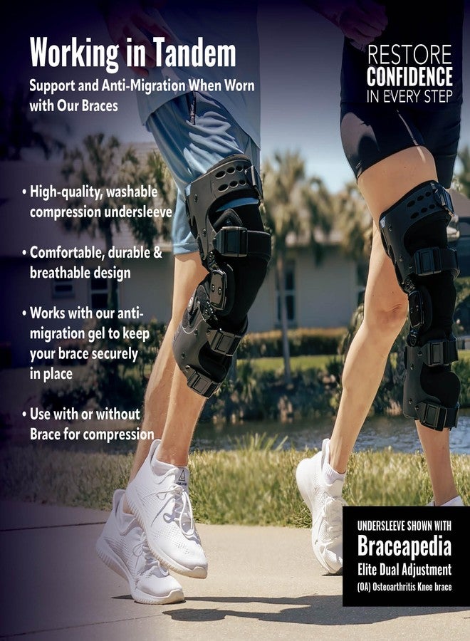 Braceapedia Undersleeve for Knee Brace, Lightweight Cotton/Spandex Leg Support and Skin Protection, Knee Sleeve, Leg Sleeves for Men and Women, Knee Brace Sleeve, Brace Not Included, Black, Plus - Image 5