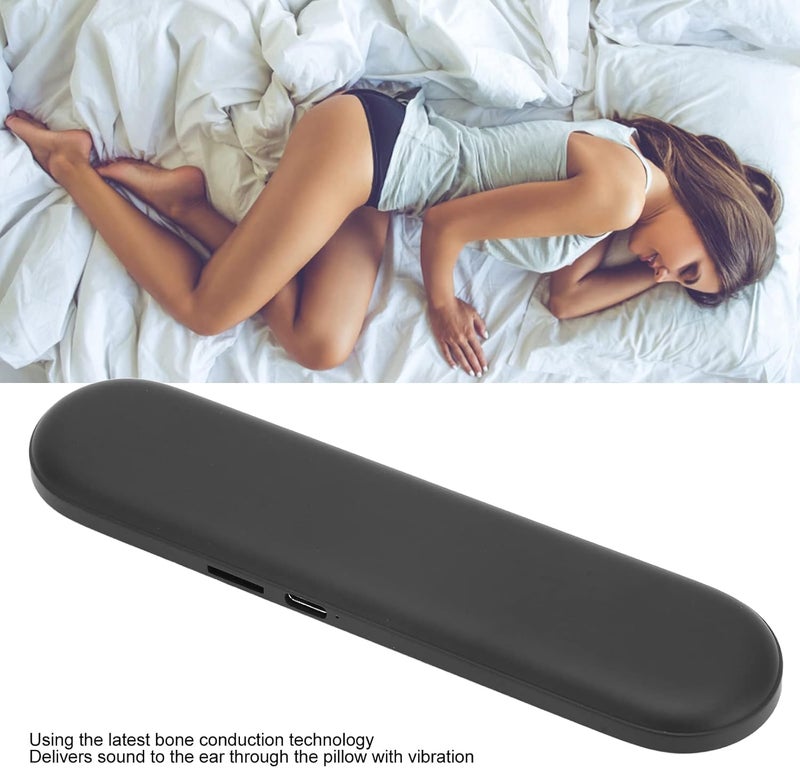 klarako Bluetooth Pillow Speaker,dusker, Pillow Speaker Portable Mini Bone Conduction Sleeping Speaker with Stereo Bass for Deep Sleeping (Black) - Image 2