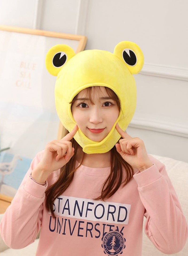 KASTWAVE Frog Hat Head,   Plush Frog hat Scarf Cap Ears Winter ski hat Full Headgear Novelty Party Dress up Cosplay Costume - Image 4