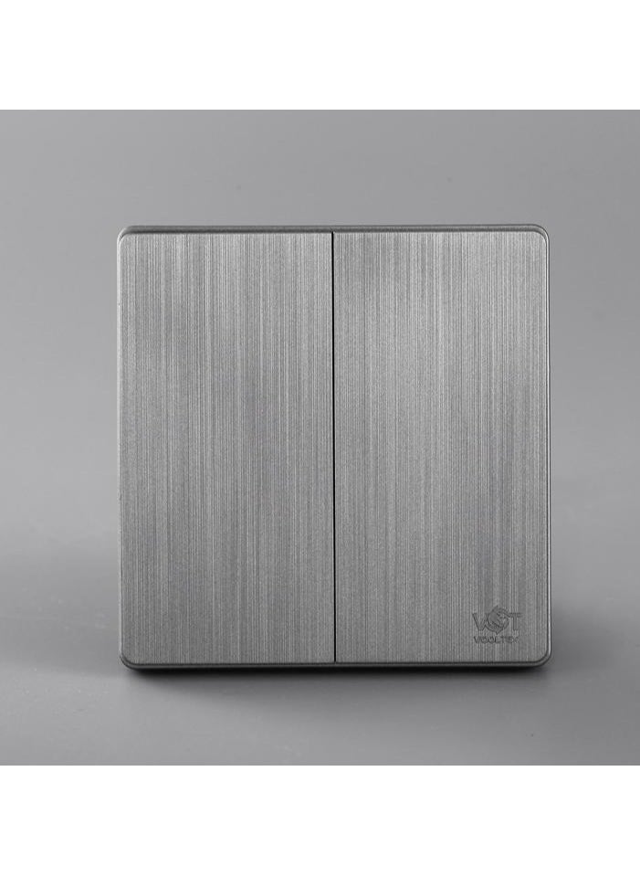 Vooltex Vooltex Piano Style 2 Gang Light Switch Grey  - Image 1