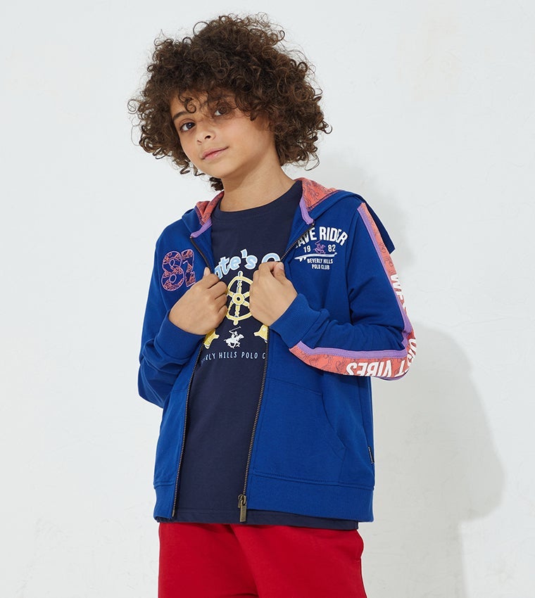 Beverly Hills Polo Club Printed Regular Fit Hoodie