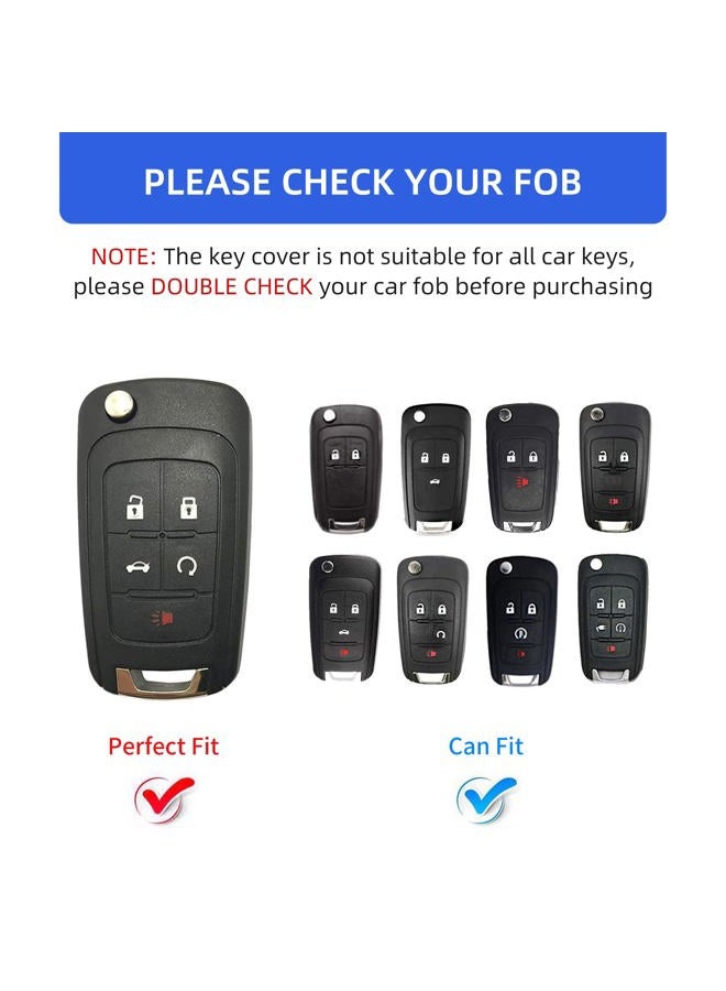 OFFCURVE for Chevy Buick Key Fob Cover, TPU Key Fob Case Cover for Chevy Chevrolet Buick Encore GMC Terrain Malibu Camaro Cruze Impala Equinox Volt Spark Sonic Car Smart Key Shell Accessories, White - Image 2