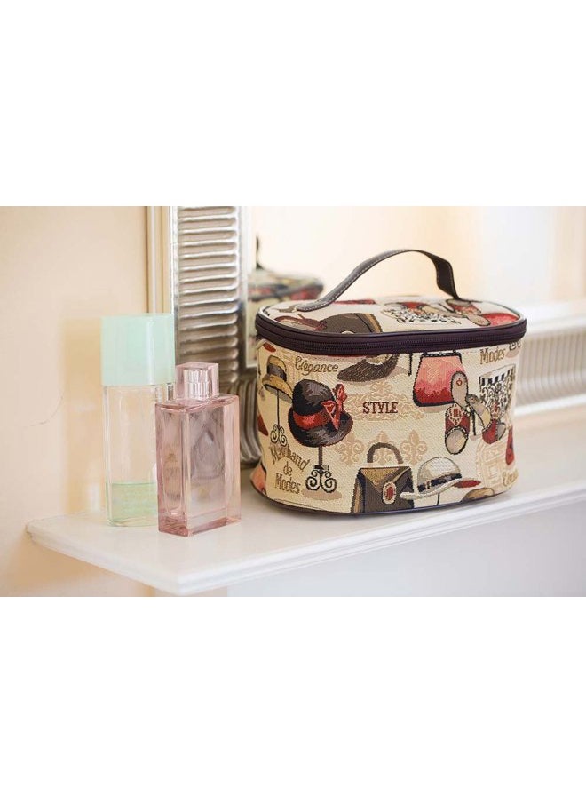 Signare - Tapestry Toiletry Bag Makeup Organizer bag for Women with Fashion Boutique Design (TOIL-BOU) - Image 1