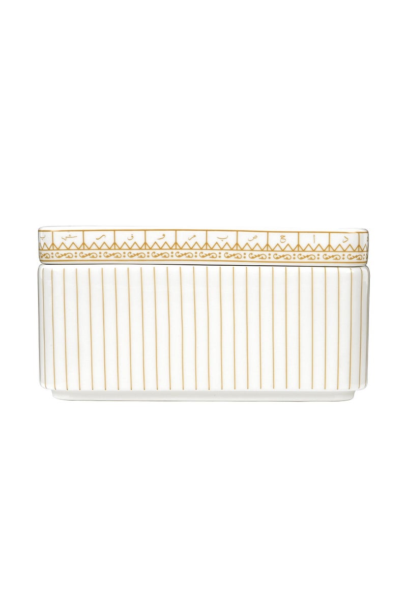 RAK Porcelain Rak Porcelain Phantasm Chocolate Box  16cm Square |  Elegant  Porcelain  Candy Box in  Gold Finish   Celestial-Inspired , Decorative Storage Box  with Lid |Gift Box - Image 2