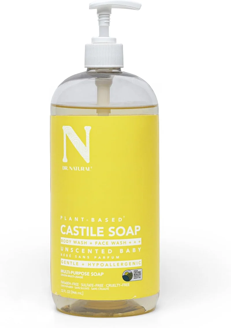 Dr. Natural Dr. Natural's Unscented Baby Castile Soap - 32oz