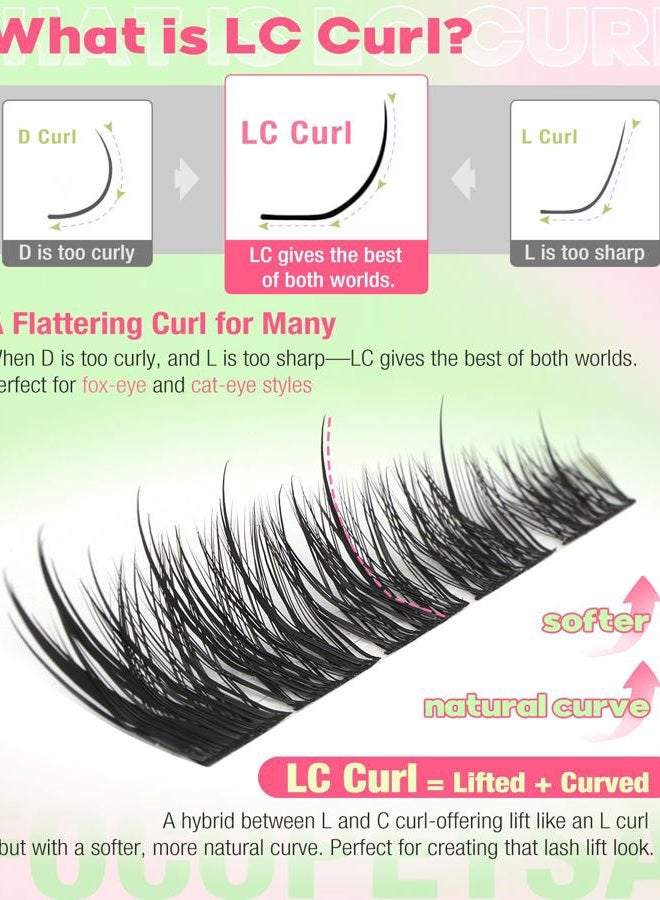 Focipeysa Wispy Lash Clusters Spiky Eyelash Clusters 10-18mm Eyelash Extensions Fox Eye Eyelash Right Left Individual Lashes Cat Eye Lashes Thin Soft Lash Extension Waterproof Lash Cluster - Image 4