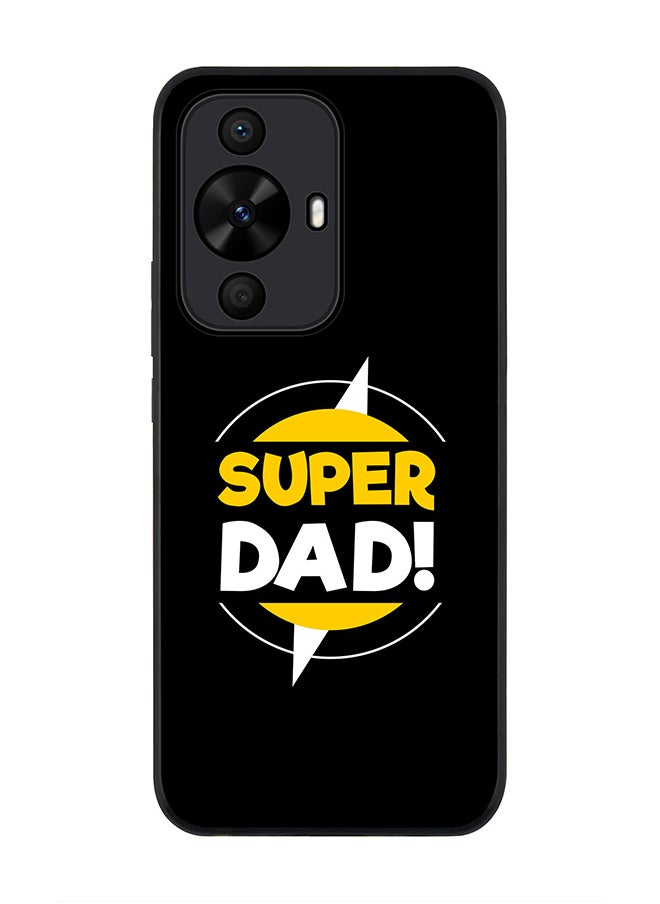 Stylizedd - Rugged Black edge case for Huawei nova 12s / Huawei nova 11/ Huawei nova 12 Lite 4G, Slim fit Case Flexible Anti Drop TPU Gel Thin Cover - Super Dad - Image 1